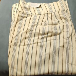 Lane Bryant Striped Cream and Blue Plus Size Women's Pants